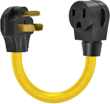 Extension Cord Adapter 10-30P to 6-50R 30 Amp Dryer Male Plug to 50 Amp 1.5FT 10AWG Welder Female Heavy Duty Adapter Cable Arc Tig Mig Welding Machine EV Charger Generator Connector